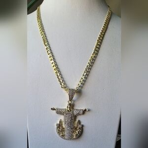Gold Jesus Pendant Necklace